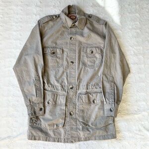 Vtg Banana Republic Jacket Mens XS Beige Bush Safari Military Chore Cargo 80s